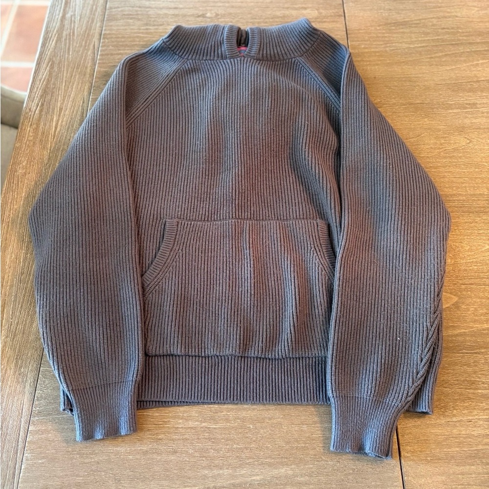 Edikted Gray Knit Hoodie Wynter Sweater Hoodie - Picture 4 of 6
